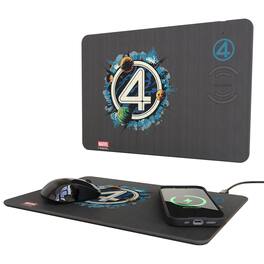 Keyscaper - Marvel Badge 15-Watt Wireless Charger and Mouse Pad - Fantastic Four 2