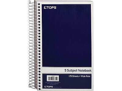 CTOPS  
5 Subject Notebook  
175 Sheets • Wide Rule
