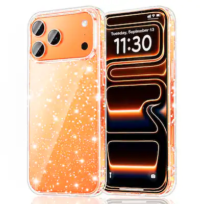 Entronix Phone Case Compatible with iPhone 17 Pro Max - Hard Back Sparkly Glitter Clear Cover Entronix Phone Case Compatible with iPhone 17 Pro Max - Hard Back Sparkly Glitter Clear Cover