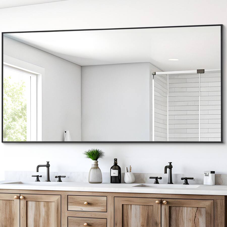 Cedar Assembly Bathroom Mirror For Wall Rectangle Mirrors With Metal ...