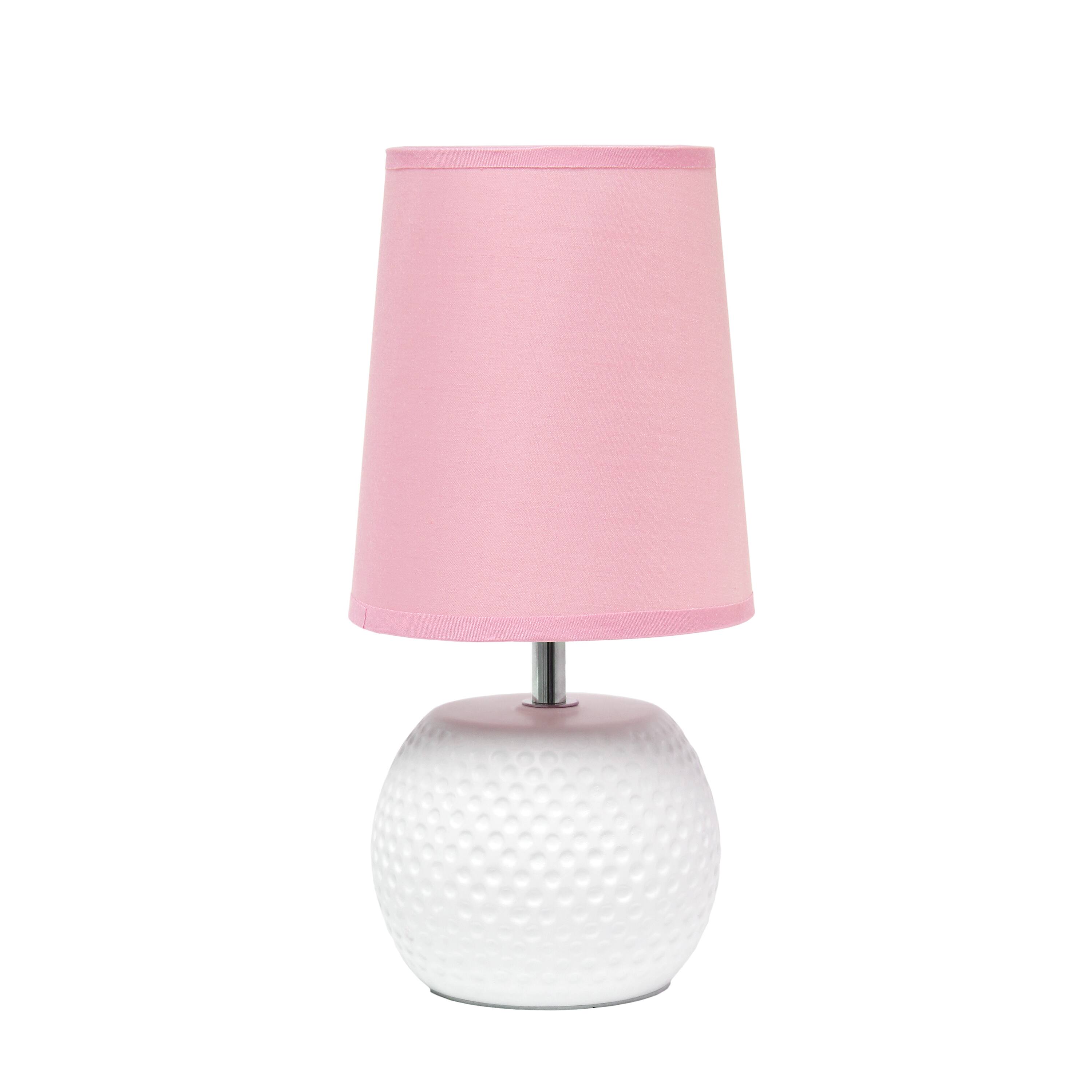 Front. Simple Designs - Studded Texture Ceramic Table Lamp - Pink.