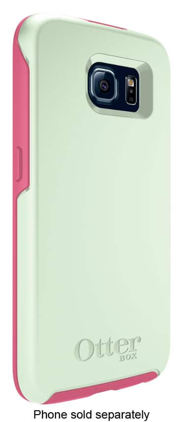Front. OtterBox - Symmetry Series Case for Samsung Galaxy S6 Cell Phones - Melon Pop.