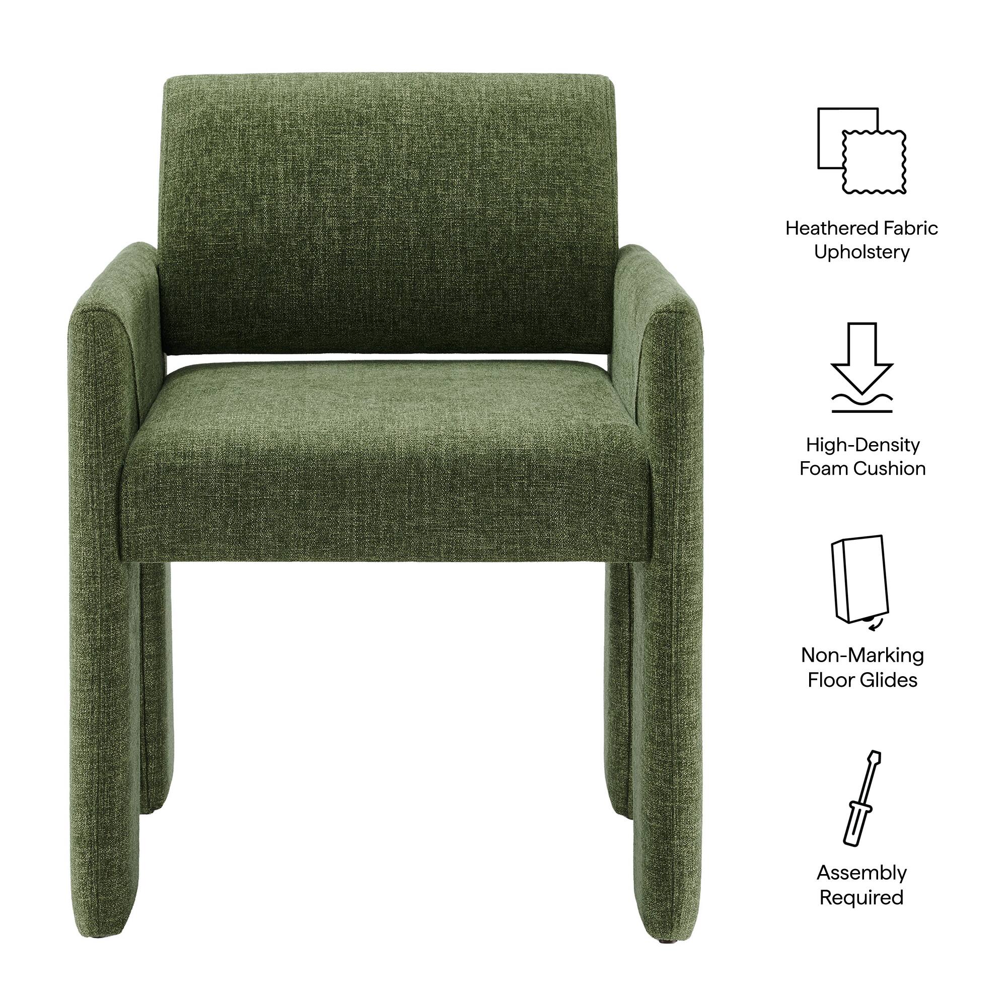 Heathered Fabric Upholstery  
High-Density Foam Cushion  
Non-Marking Floor Glides  
Assembly Required