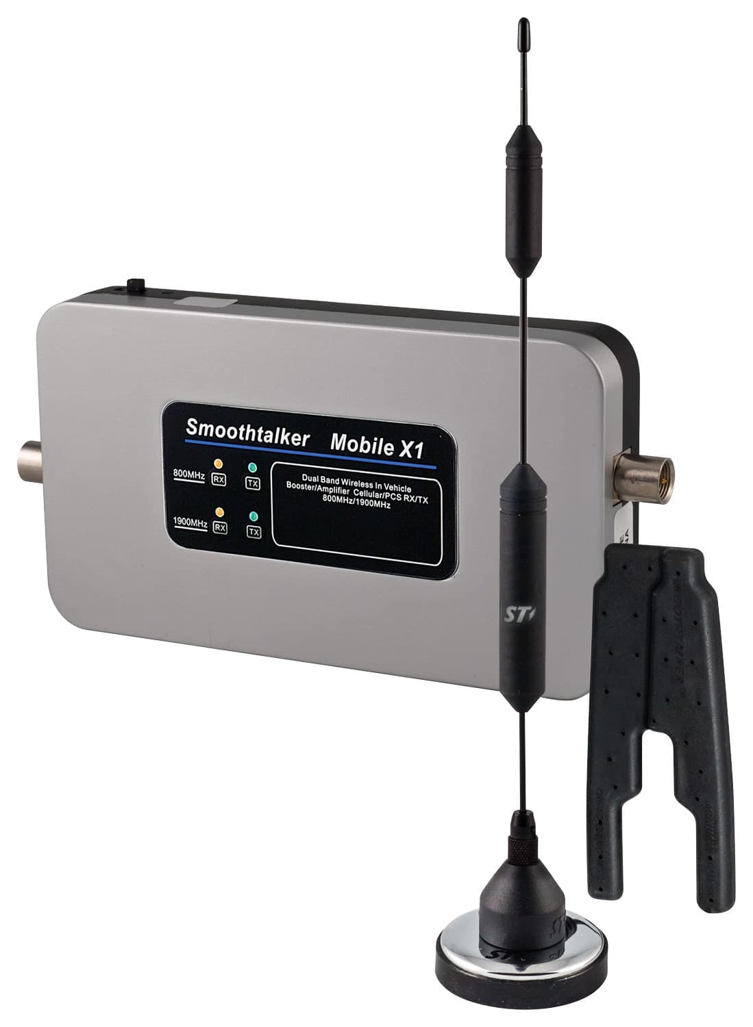Angle. Smoothtalker - Mobile X1 50dB High-Power Wireless Cellular Signal Booster - Silver/Black.
