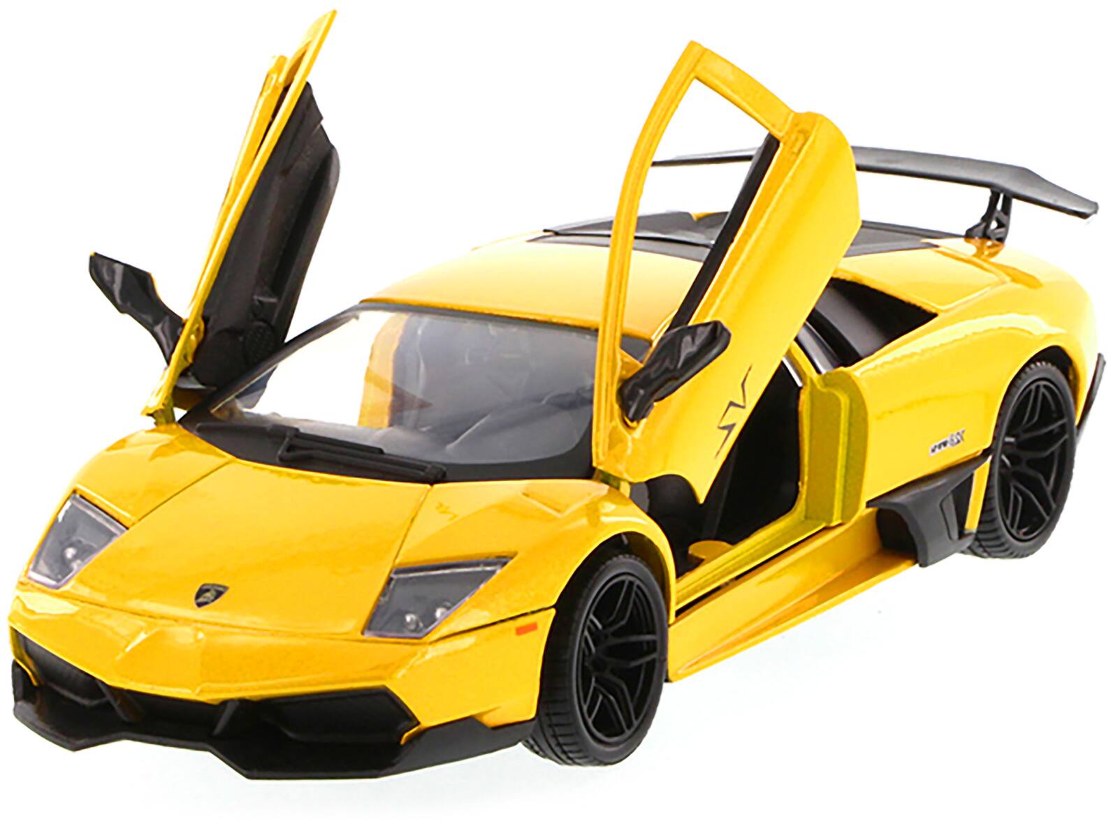 Angle. Motormax - Lamborghini Murcielago LP 670 4 SV Yellow 1/24 Diecast Model Car by Motormax - Yellow .