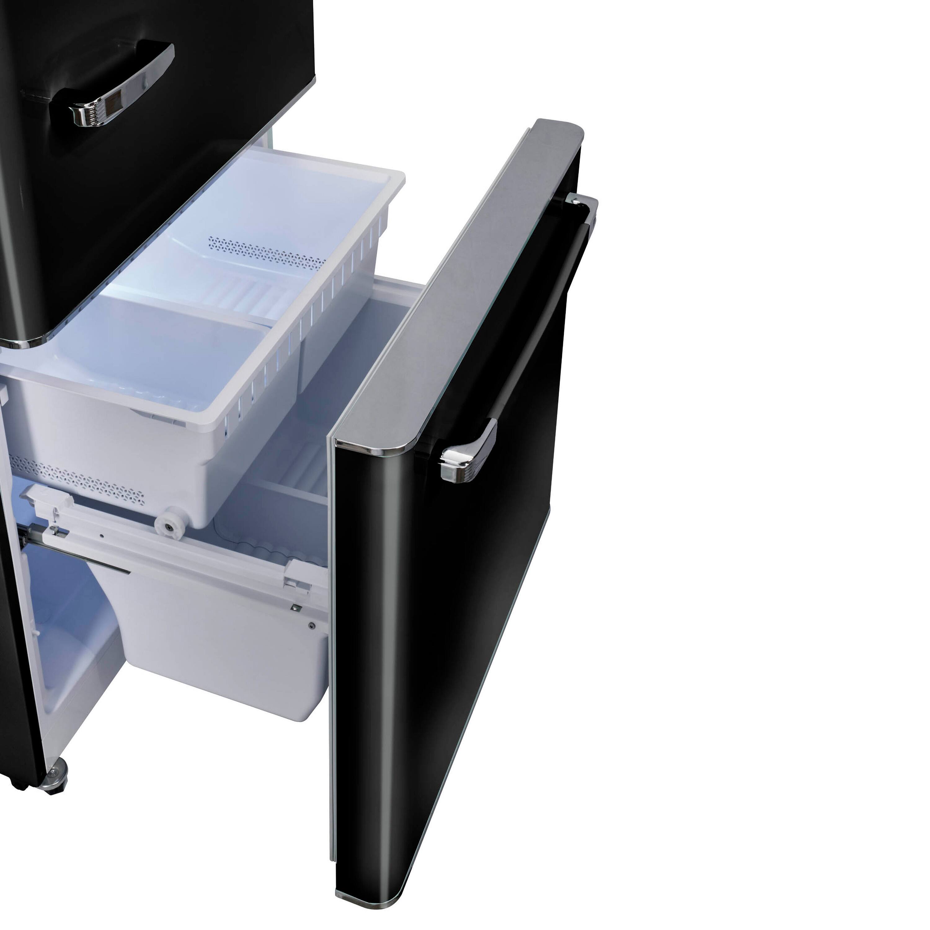 Alt View 20. Unique Appliances - 30 in. Wide Classic Retro 30 in 17.7 cu. ft. Frost Free Retro Bottom Freezer Refrigerator - Midnight Black.