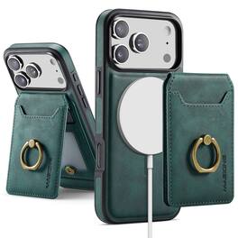 Dteck - for Apple iPhone 17 Pro 2-in-1 Magnetic Detachable Wallet Case with RFID Blocking,PU Leather Shockproof Folio Cover - Green