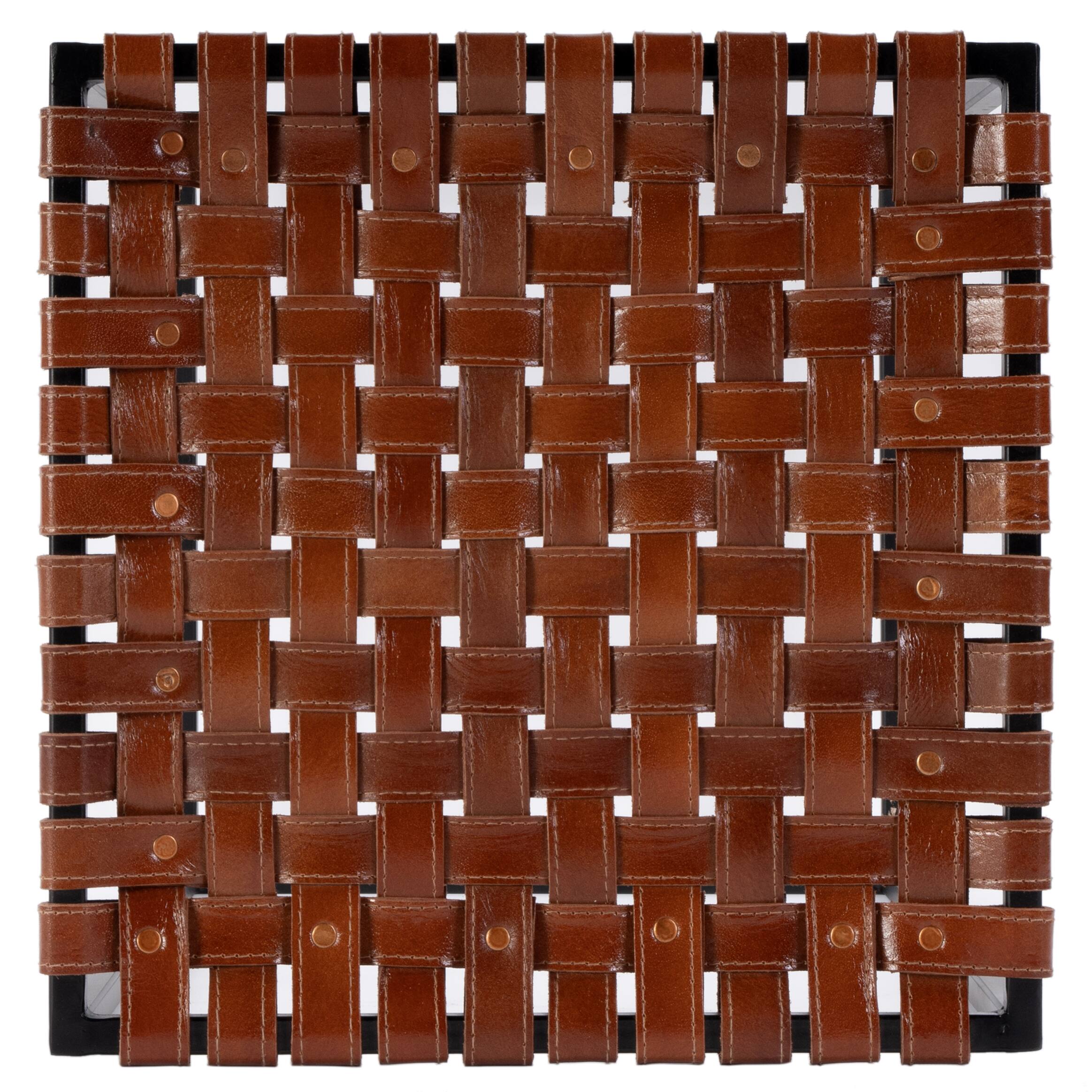 Alt View 2. Butler Specialty - 24 in. Seat Height Leather and Iron Backless Counter Stool with Footrest - Brown.