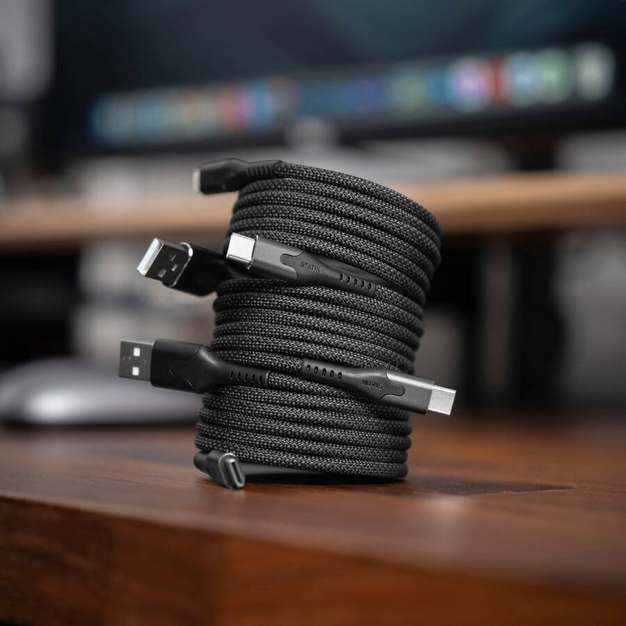 STATIK MagStack 6 Foot USB A to USB C Magnetic Charging Cable Black ...