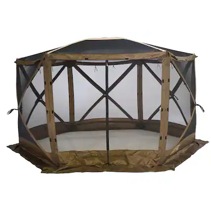 Front. Clam - CLAM Quick-Set Escape Sky Camper 11.5 Ft Portable Outdoor Canopy Shelter, Brown - Brown.