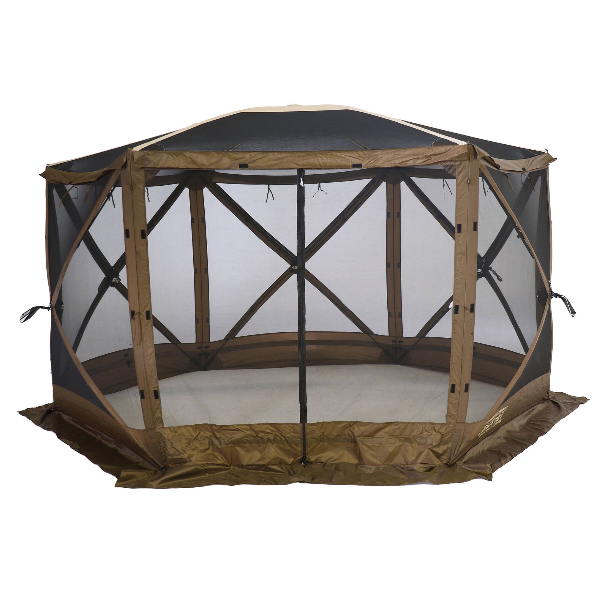 Front. Clam - CLAM Quick-Set Escape Sky Camper 11.5 Ft Portable Outdoor Canopy Shelter, Brown - Brown.