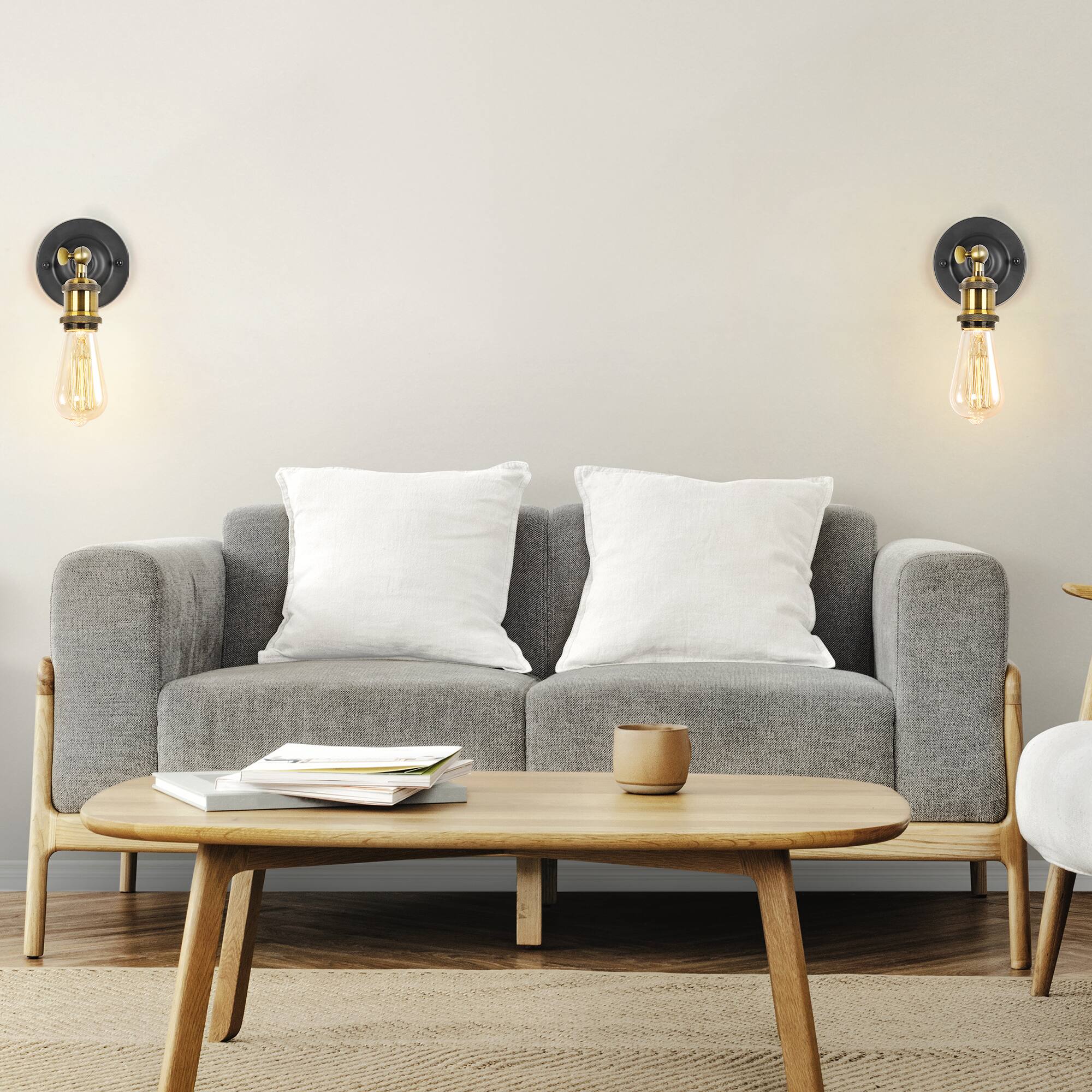 Alt View 2. Oumilen - 2 Pack Industrial Adjustable Wall Sconce – 2 in 1 Wall & Ceiling Mount Light Fixture.