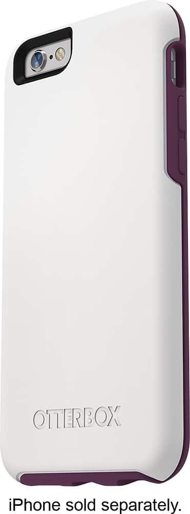 Front. OtterBox - Symmetry Series Case for Apple® iPhone® 6 - White/Damson Purple.