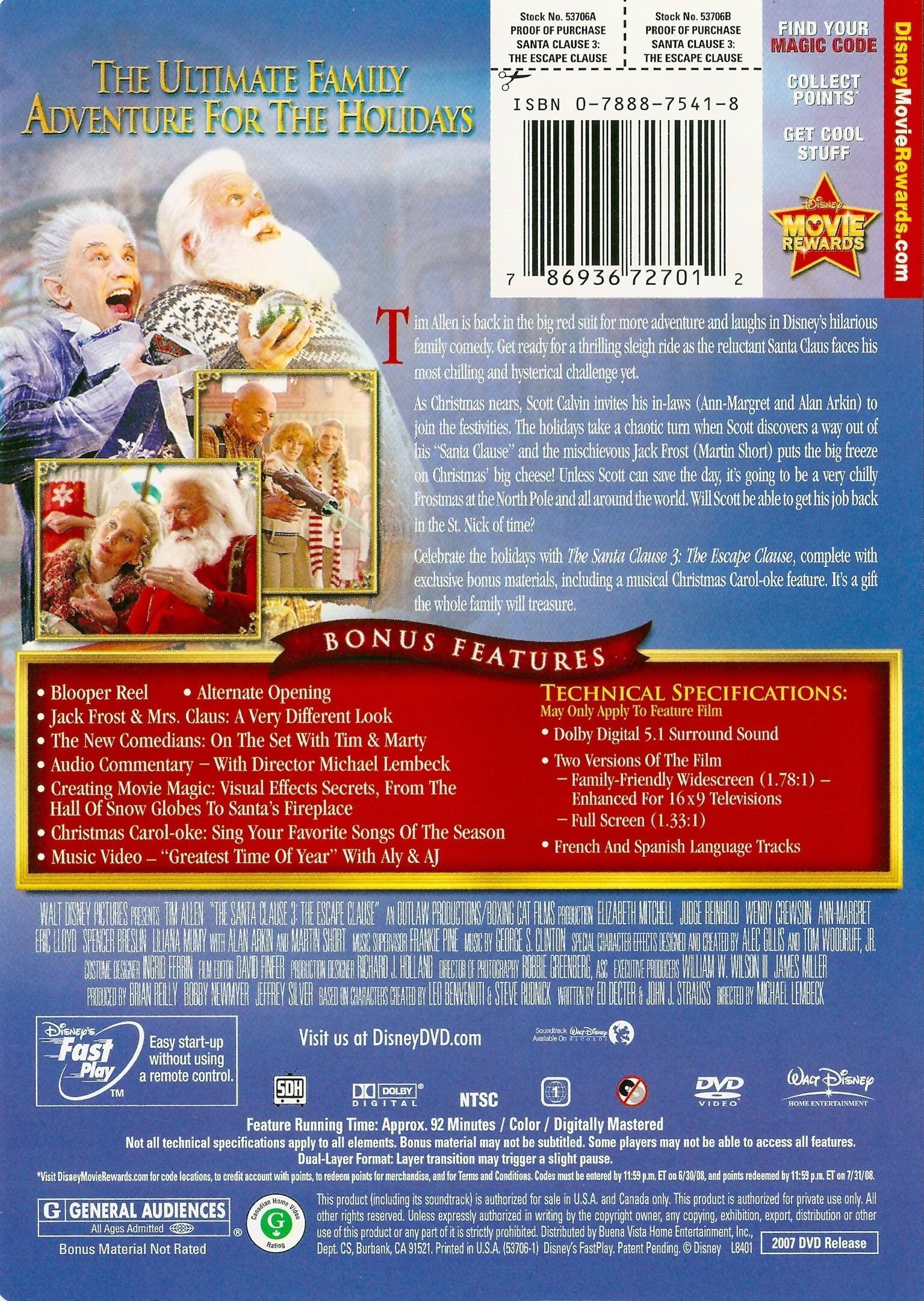 Alt View 1. The Santa Clause 3: The Escape Clause   - DVD.