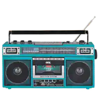 QFX - RECHARGEABLE CASSETTE AM/FM/SW1-2 RADIO BLUETOOTH BOOMBOX WITH USB RECORDING - Turquoise - Front_Zoom