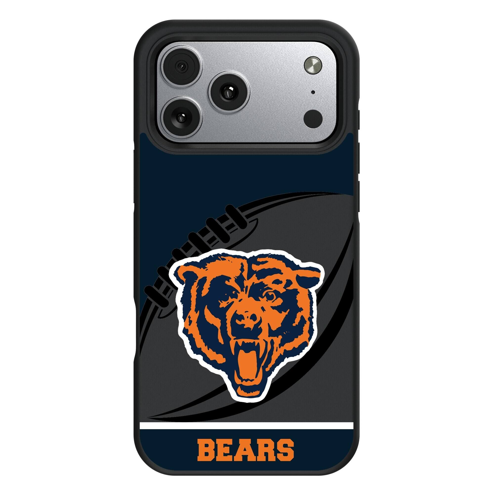 Front. Keyscaper - Chicago Bears Bump Case with 8.2ft Drop Protection - 16 Pro Max - Multicolor.