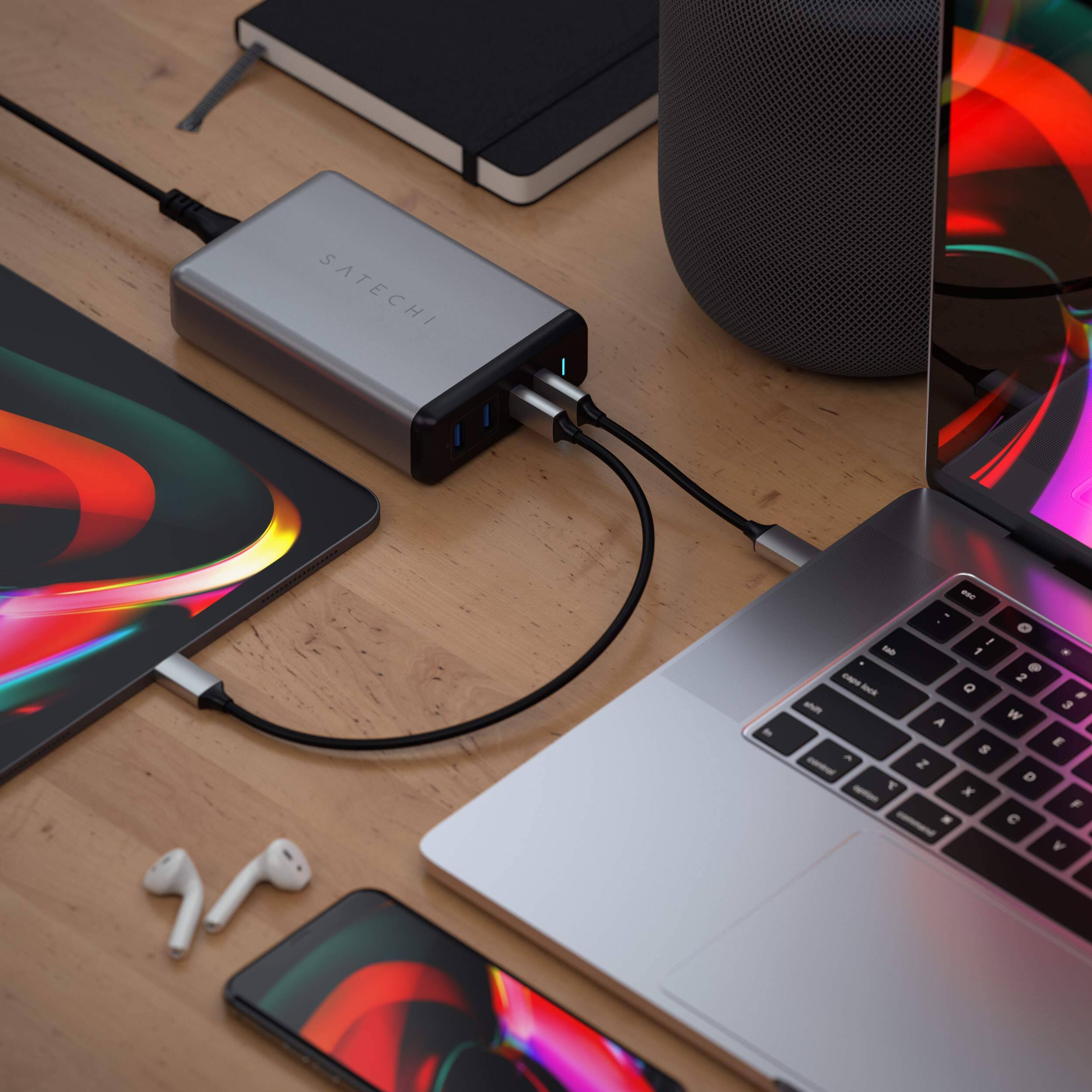Alt View 1. Satechi - 108W Pro USB-C PD Desktop Charger - Space Gray.