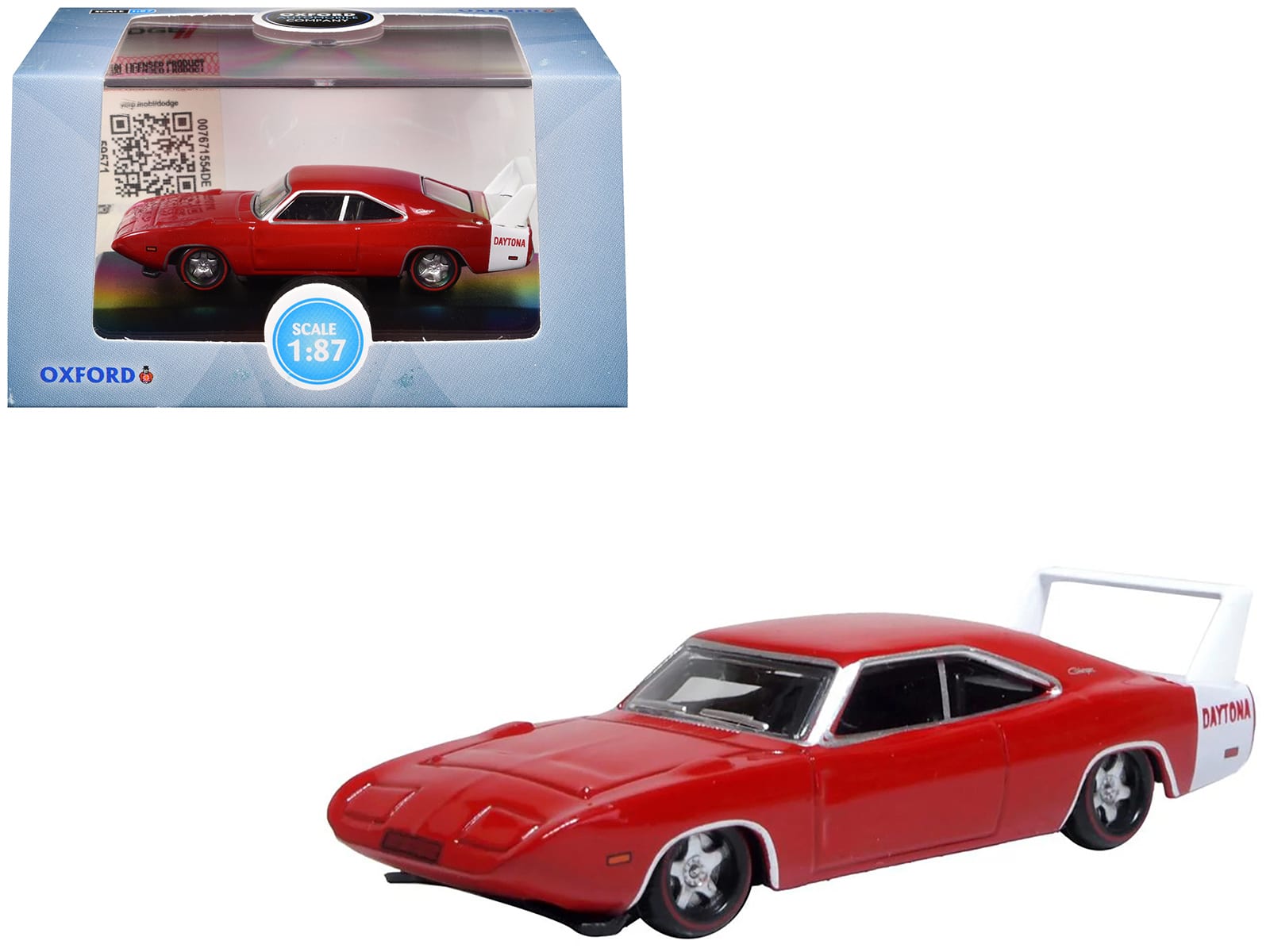 1969 Dodge Charger Daytona Red with White Stripe 1/87 (HO) Scale Diecast Model Car by Oxford Diecast price history on PriceWatchPro