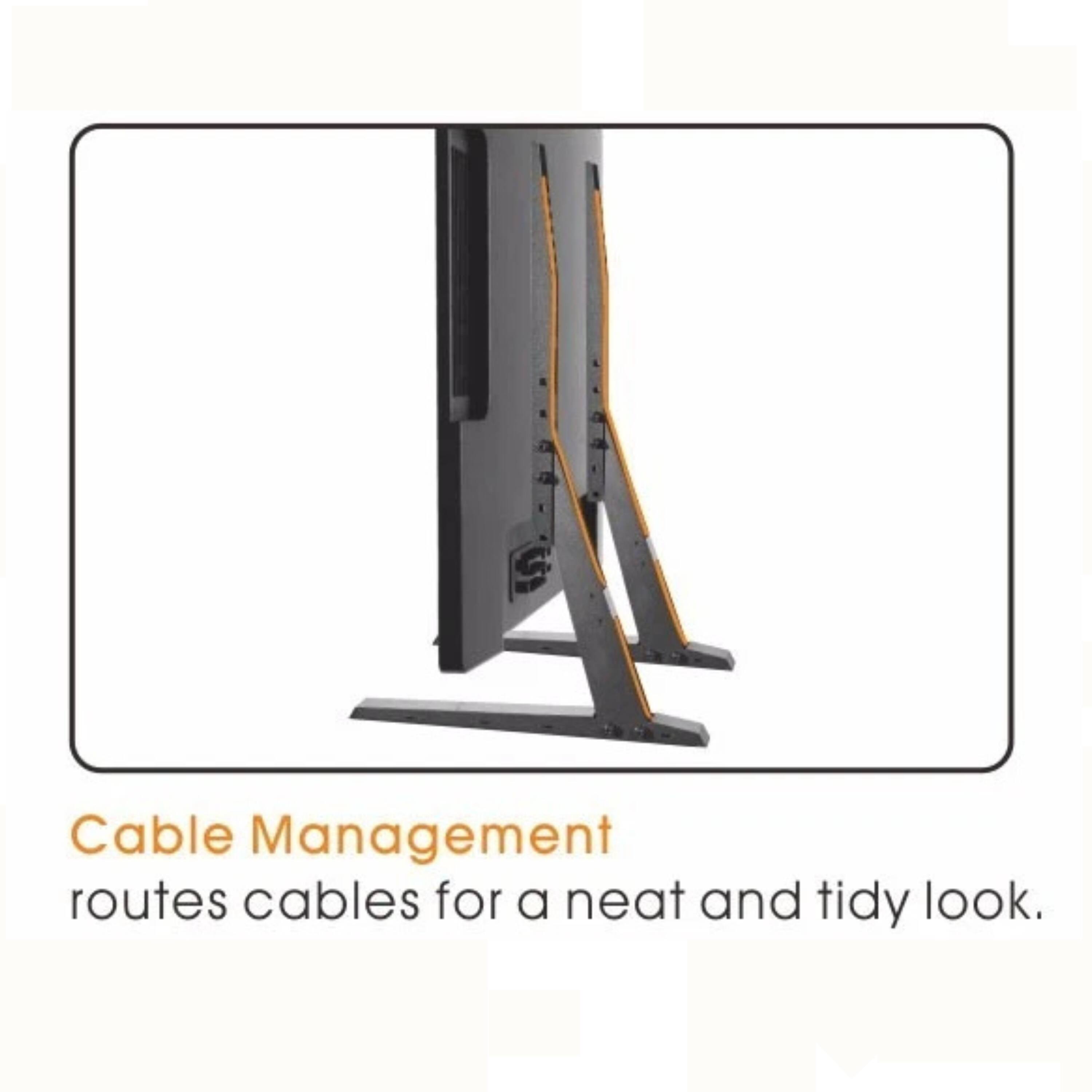 Cable Management routes cables for a neat and tidy look.