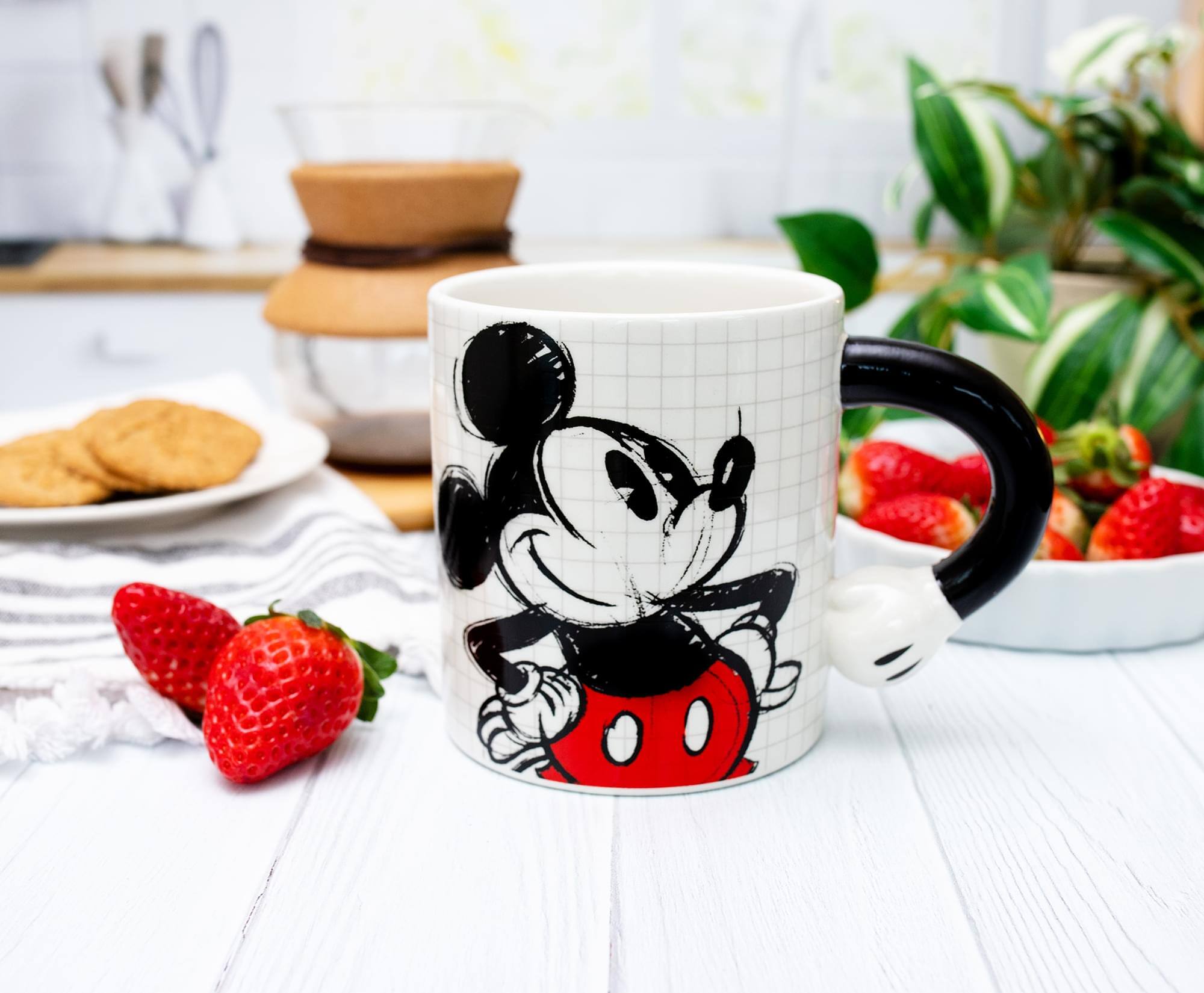 Alt View 2. Silver Buffalo - Disney Mickey Mouse Sculpted Handle Ceramic Mug | Holds 20 Ounces - Red.