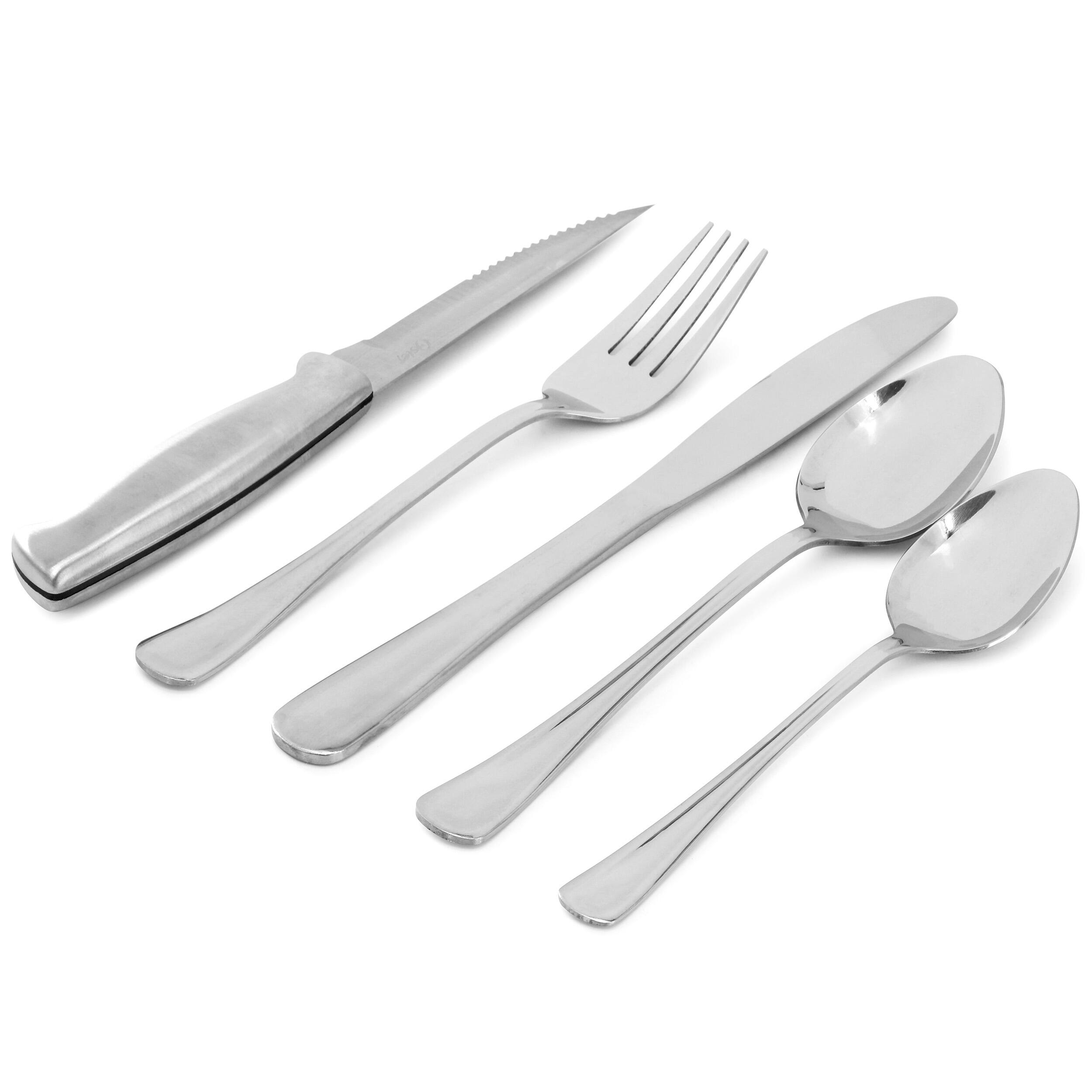 Alt View 1. Oster - Oster Macmillan 20 Piece Stainless Steel Flatware Set with Steak Knives - Silver.