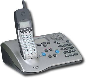 Angle Standard. VTech - 2-Line 2.4GHz DSS Expandable Cordless Phone w/ Call-Waiting Caller ID - Black and silver.