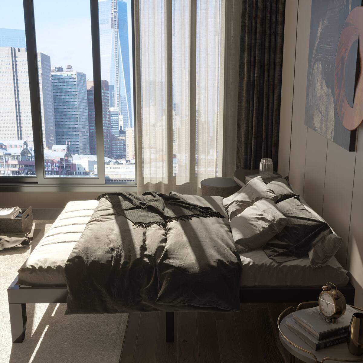 Alt View 3. Costway - Costway Queen Size 14 in Wooden Bed Frame Mattress Platform Wood Slats Support - Espresso.