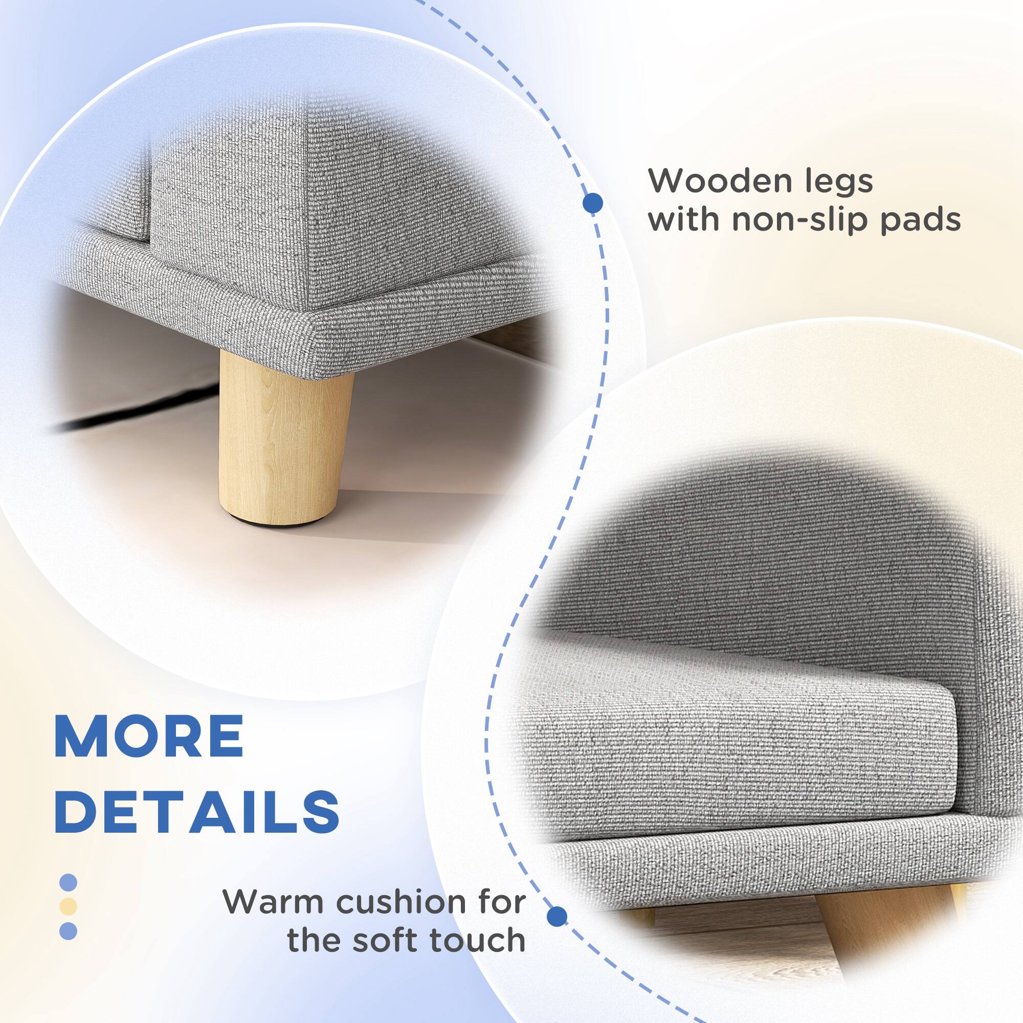 Wooden legs with non-slip pads

MORE DETAILS

Warm cushion for the soft touch