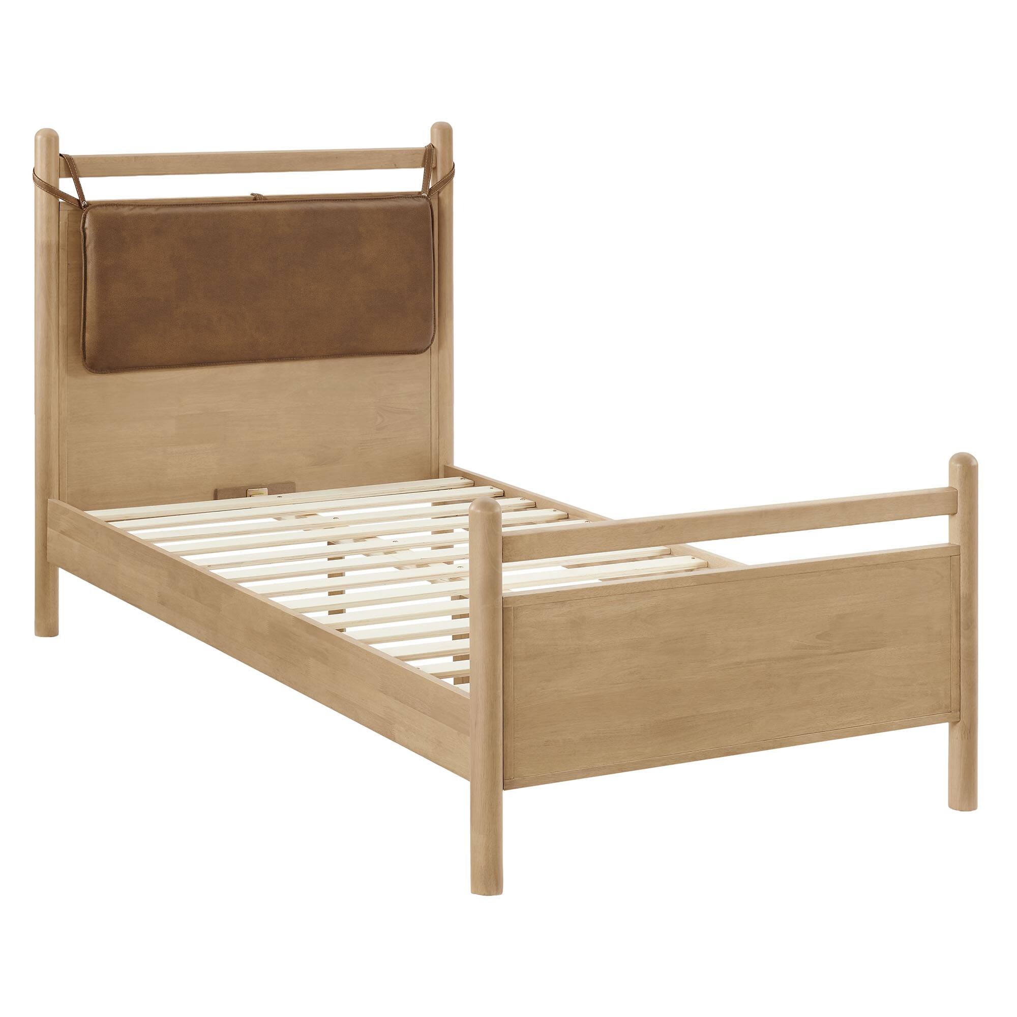 Alt View 2. Modway - Leni Wood Platform Bed Frame by Modway - Light Oak Canyon.