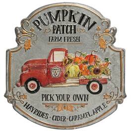 BreeBe - Pumpkin Patch Truck Metal Sign - Multicolor