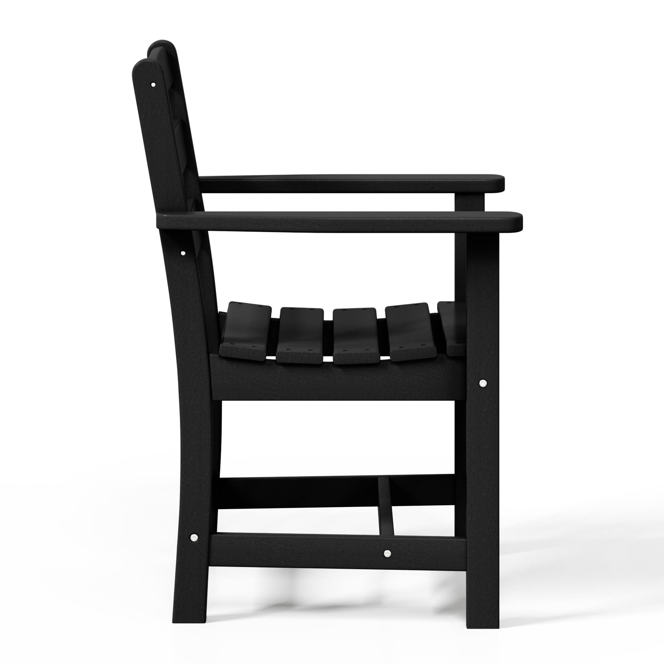 Alt View 2. WestinTrends - WestinTrends Ashore 7-Piece HDPE Outdoor Rectangular Patio Dining Table Set - Black.