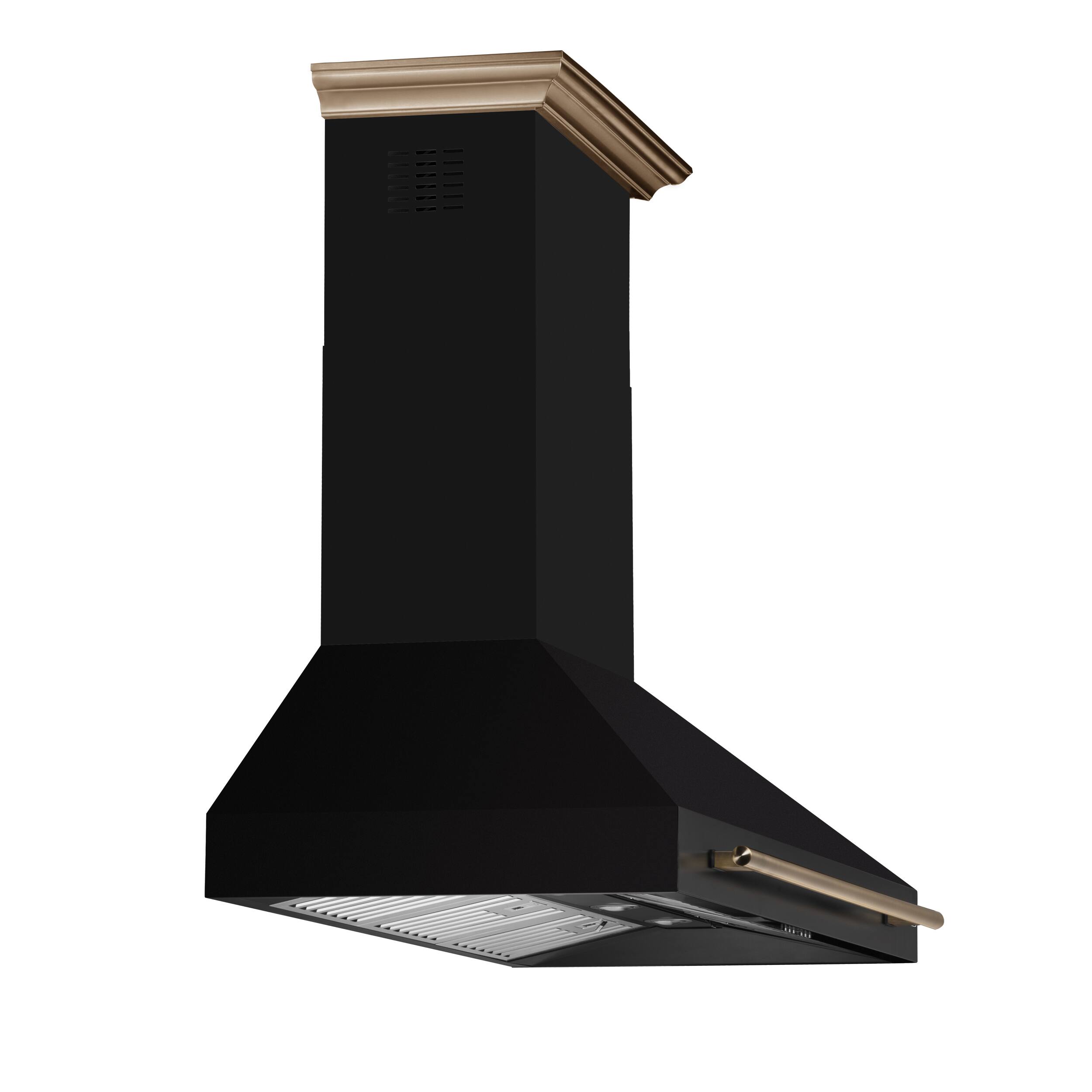 Alt View 1. Forno Appliances - Aria 48 in. Convertible Wall-Mounted Range Hood - Black.