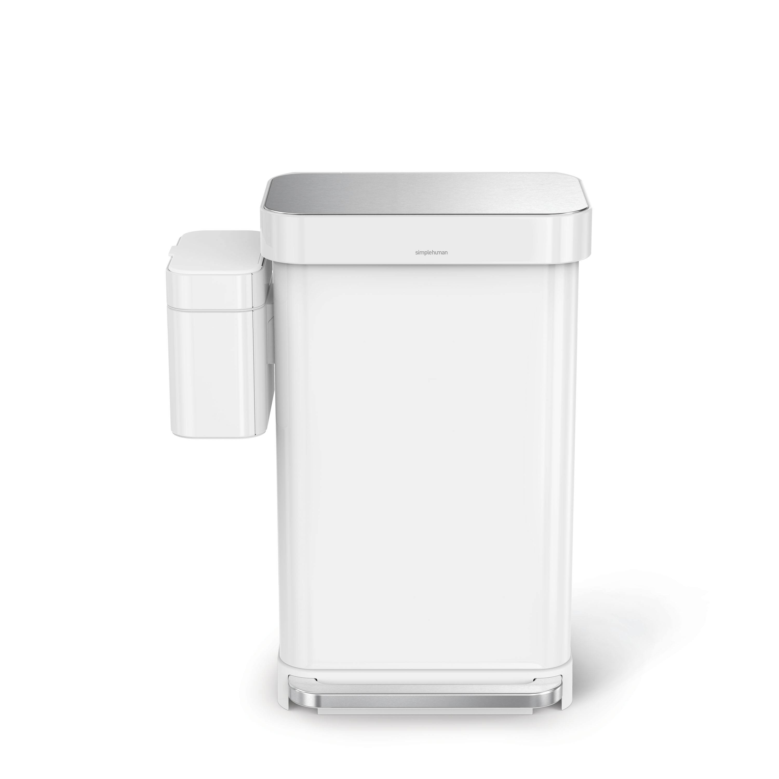 Alt View 4. simplehuman - 4L compost caddy, white steel - White.
