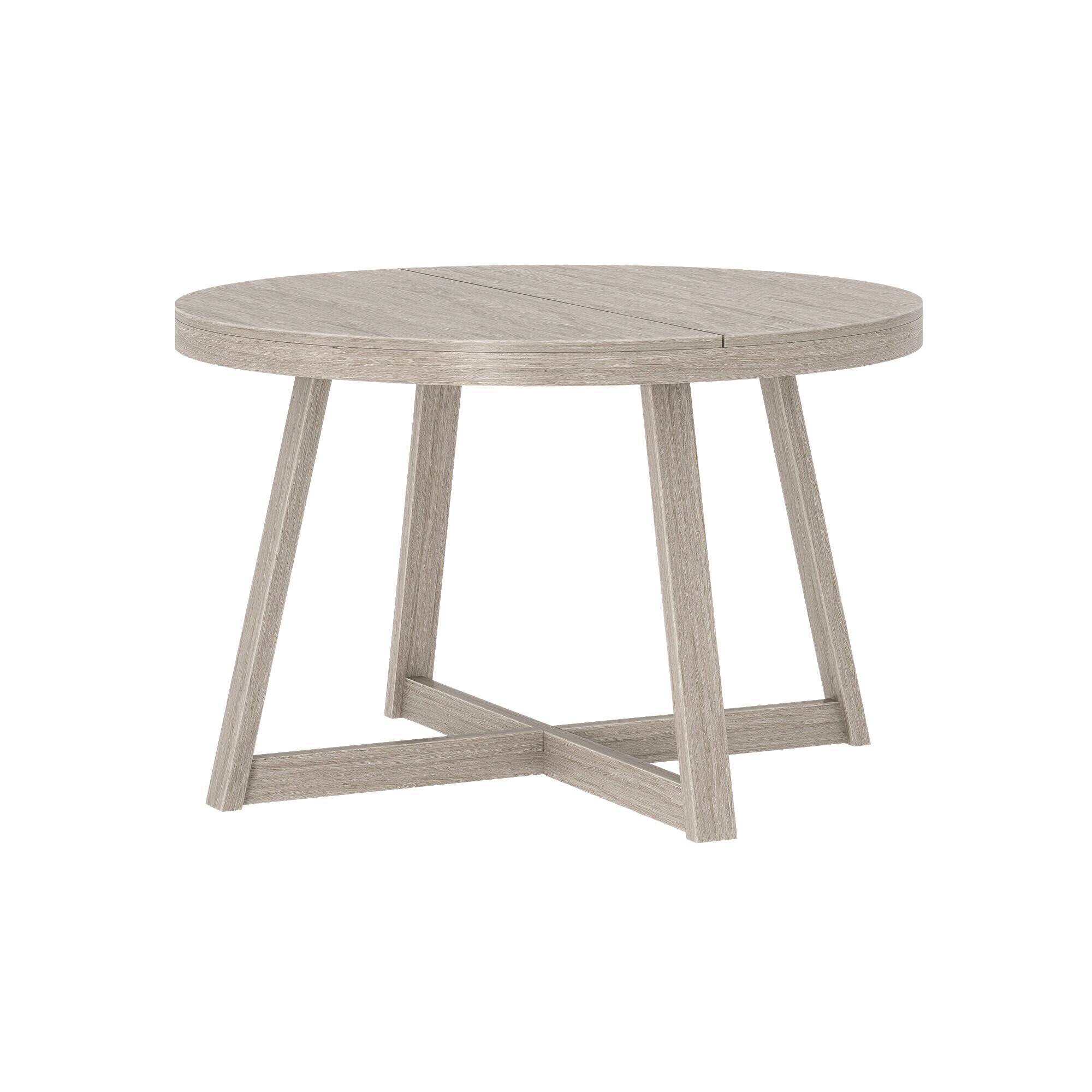 Alt View 2. Plank+Beam - Classic Round Dining Table (47in / 1194mm), Seashell Wirebrush - Seashell Wirebrush.