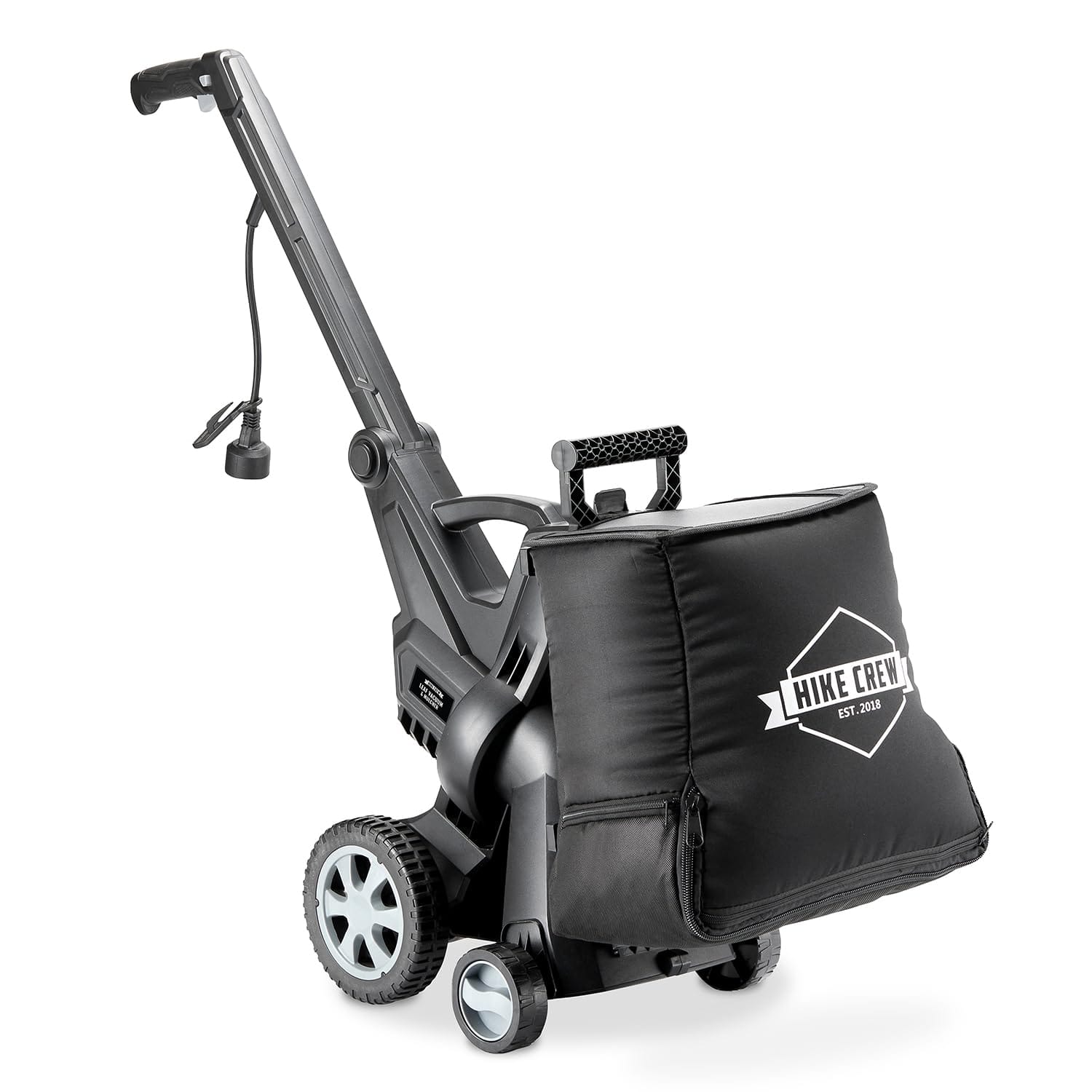 Hike Crew - Leaf Vacuum Mulcher for 1500 Sq Ft Driveways, Outdoor Shredder w/10-Gallon Bag & 15:1 Ratio - Black