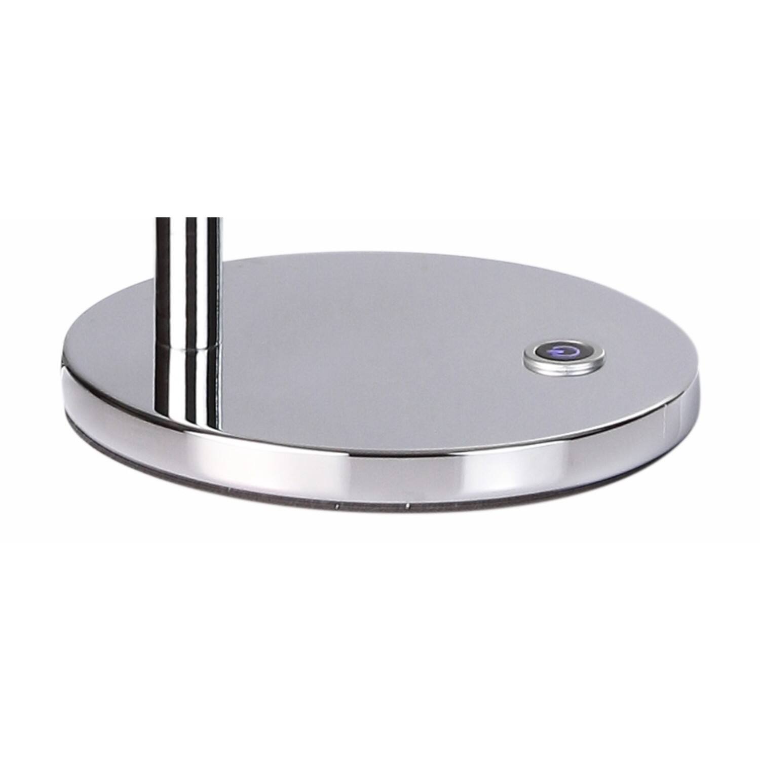 Alt View 5. Jonathan Y - Natalie 13.5" LED Integrated Task Lamp, Chrome - Silver.