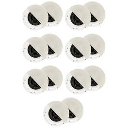 Acoustic Audio by Goldwood - R192 Frameless in Ceiling/in Wall Speaker 7 Pair Pack 2 Way Home Theater Surround Speakers - Paintable White