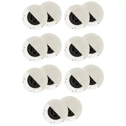 Front. Acoustic Audio by Goldwood - R192 Frameless in Ceiling/in Wall Speaker 7 Pair Pack 2 Way Home Theater Surround Speakers - Paintable White.