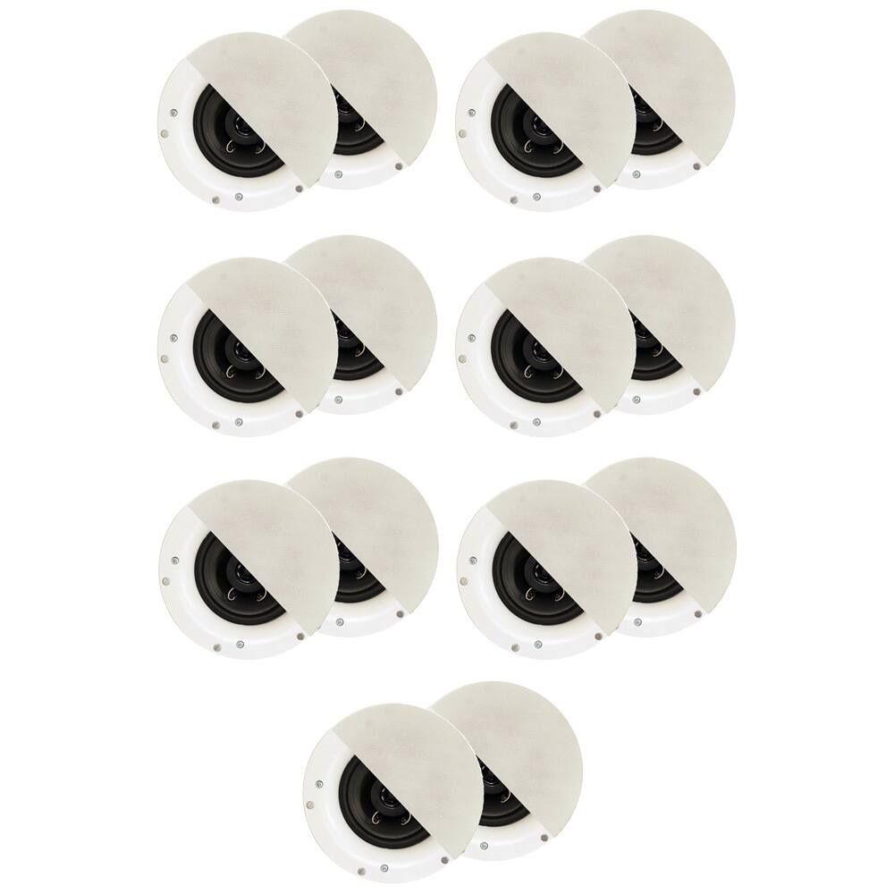 Front. Acoustic Audio by Goldwood - R192 Frameless in Ceiling/in Wall Speaker 7 Pair Pack 2 Way Home Theater Surround Speakers - Paintable White.