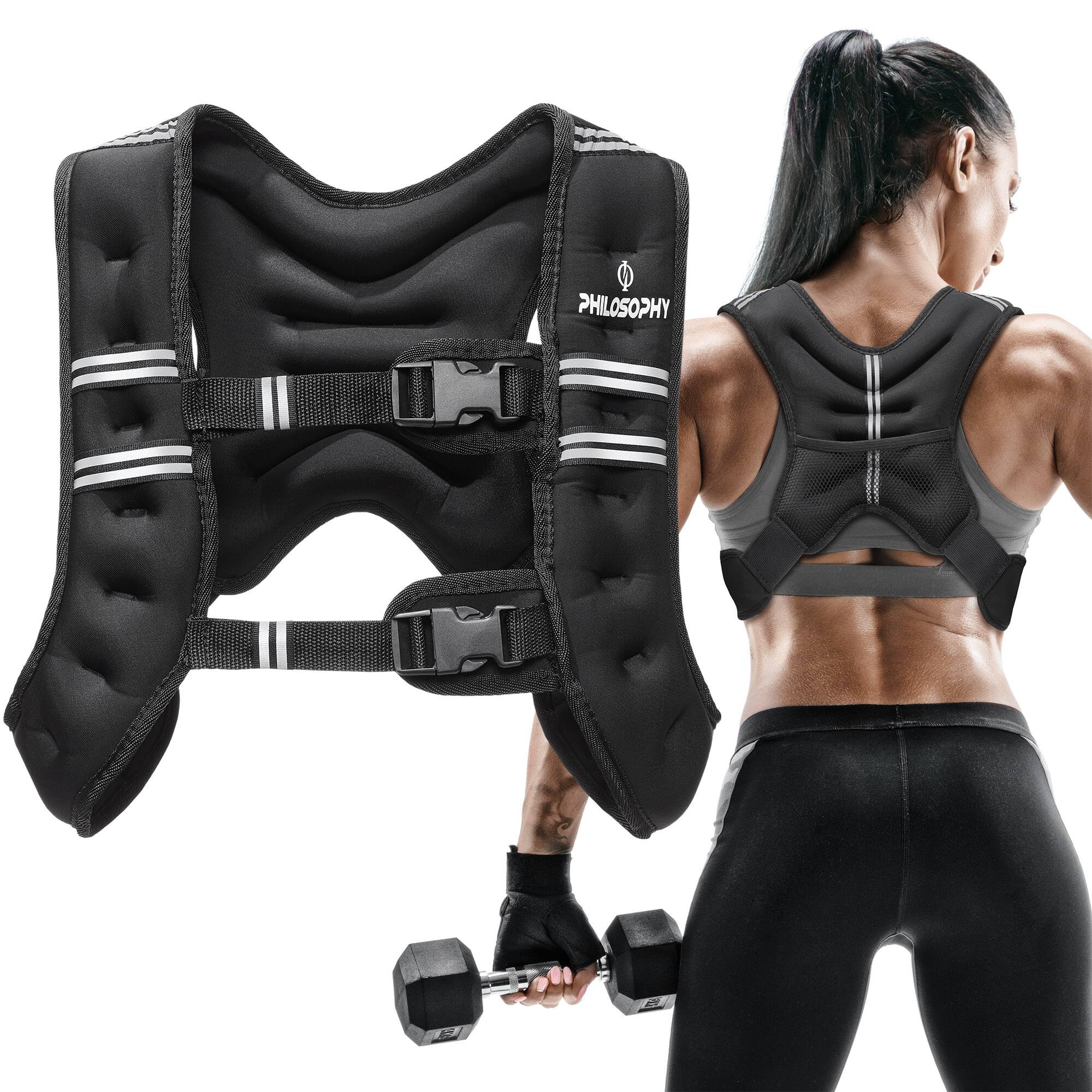 Alt View 1. Philosophy Gym - Weighted Workout Vest - Strength Training Fitness Body Weight Vest - Black.