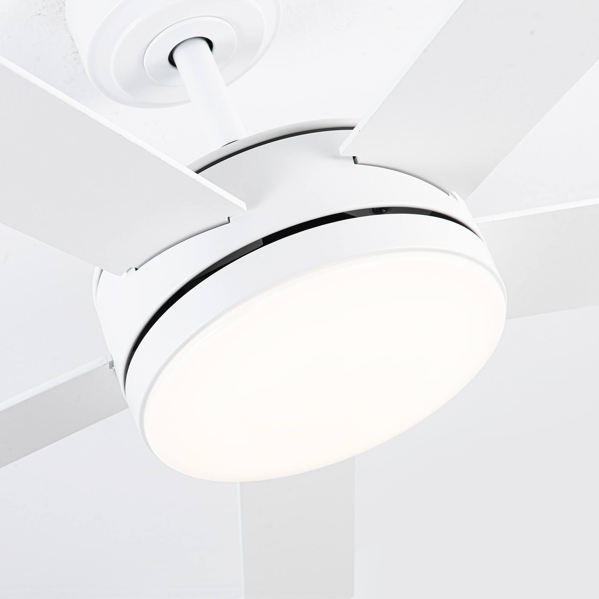 Alt View 7. Vaczon - 48" Modern 5 Blade DC Motor Smart Integrated LED Ceiling Fan with Light and Remote,App Control - White.