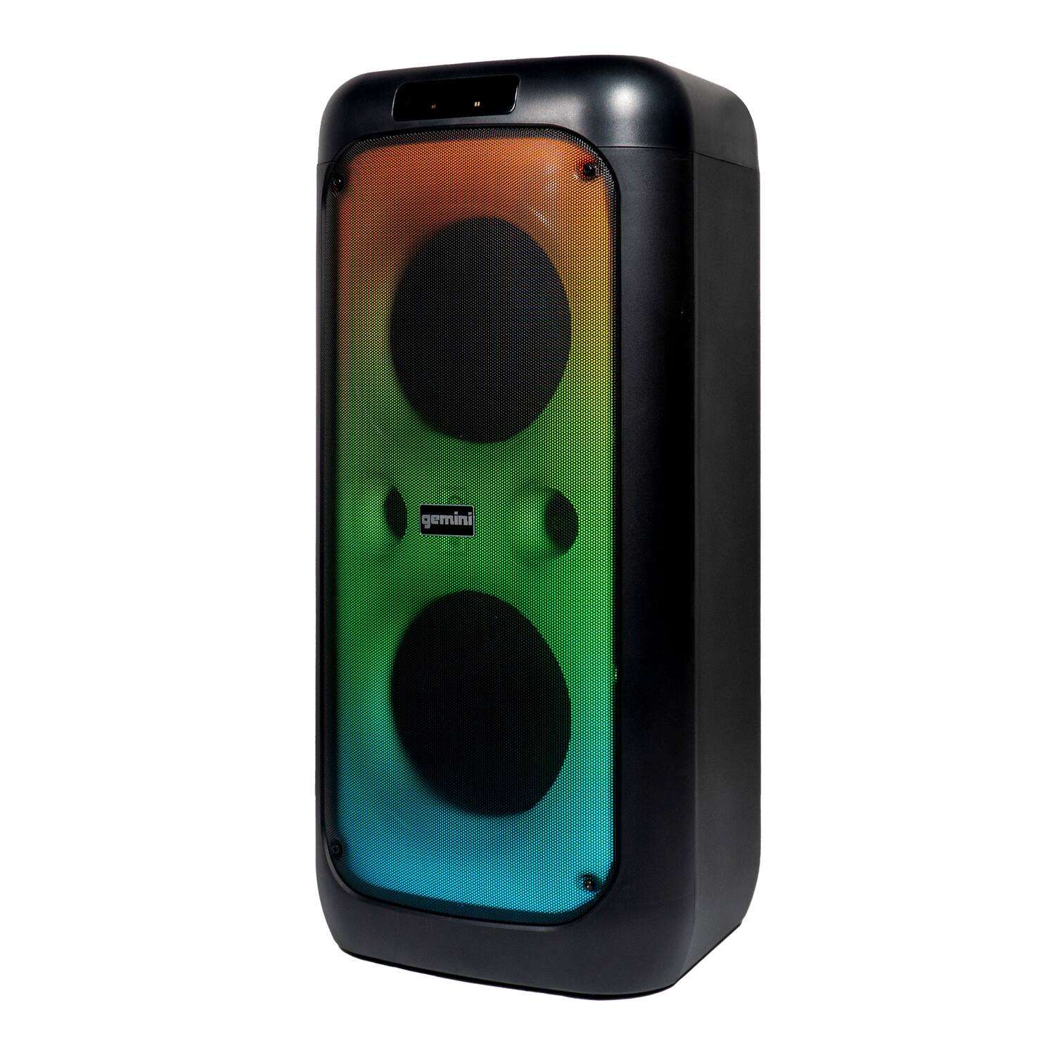 Left. Gemini - GGO Series Portable Bluetooth TWS Dual-Woofer Karaoke Boom Box with Lights, Microphone, Remote GGO-2650L - Black.