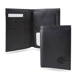 Rico Industries - Boise State Broncos Black Leather Traveling Bilfold Wallet w/ RFID Blocking- 14 total slots / pockets - Multi