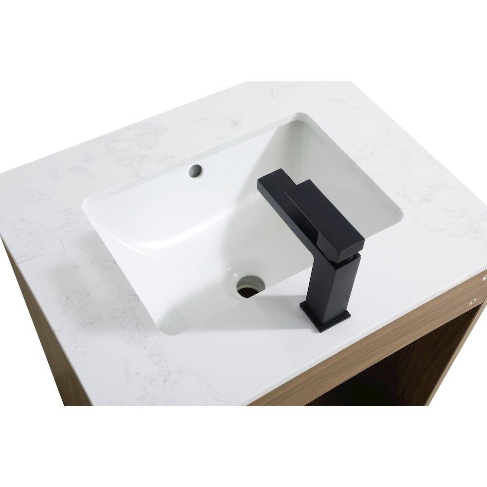 Left. Elegant Kitchen and Bath - Chandler 24 Inch Single Bathroom Vanity In Walnut Brown - Walnut Brown.
