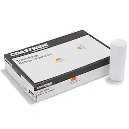Coastwide Professional - 20-30 Gallon Trash Bag, 30" x 37", High Density, 16 mic, Natural, 250 Bags/Box - Clear