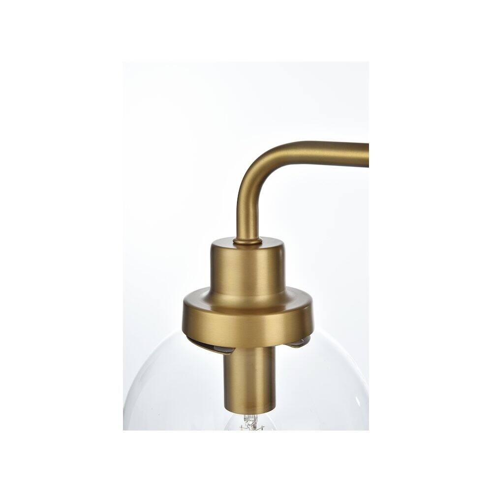 Alt View 2. Living District - Hanson 28 inch Wall Sconce in Satin Gold - Satin Gold And Clear.