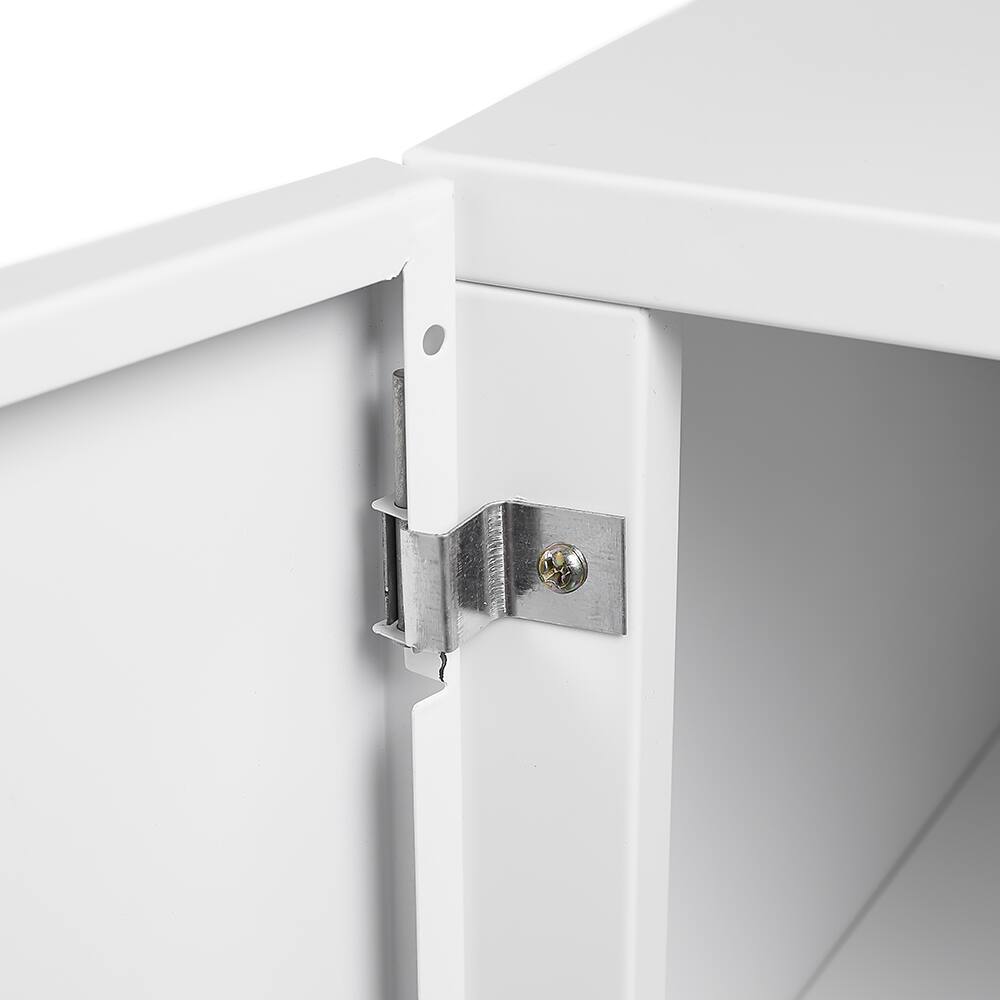 Alt View 4. GOODSILO - Mobile Printer Stand with Storage - Small Space Printer Table File Cabinet on Wheels for Home Office - White.