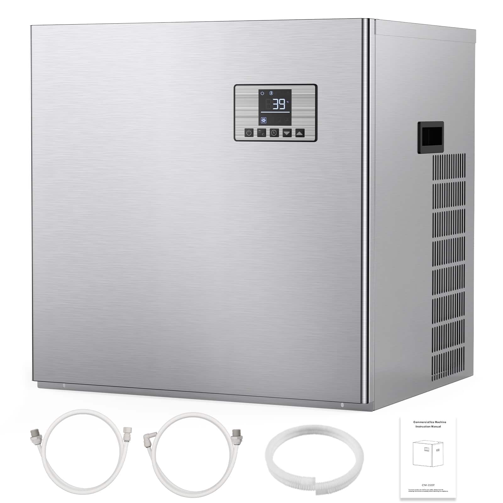 Mirfee - Commercial Ice Maker, 300LBS Storage, Ice Ready in 10-15 Minutes - 400LBS/24H