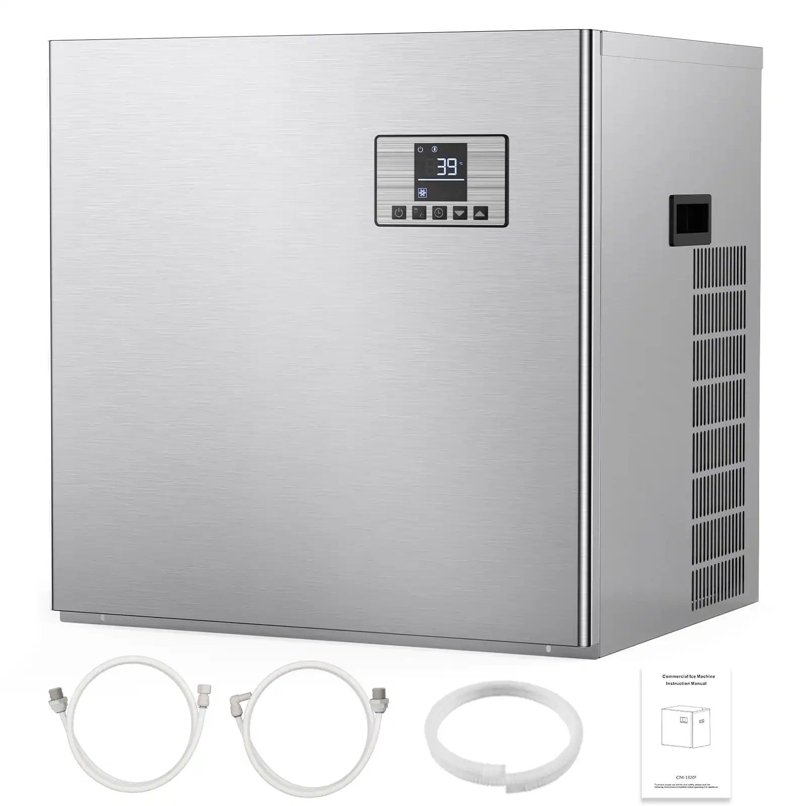 Front. Mirfee - Commercial Ice Maker, 400LBS/24H, 300LBS Storage, Ice Ready in 10-15 Minutes - 400LBS/24H.