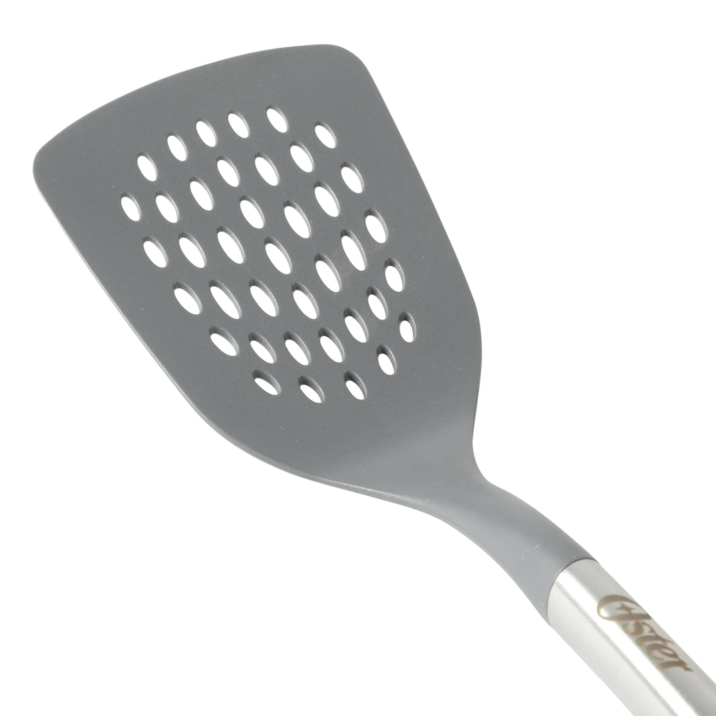 Alt View 1. Oster - Oster Chadswyck 13 Inch Nylon Slotted Turner With Stainless Steel Handle in Silver.